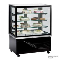 Tecfrigo Vitrine aluminium positive ventilée 380 Litres 2 portes coulissantes vitrées, spécial chocolat, noire, sur roulettes, 400 W, 220 - noir 36