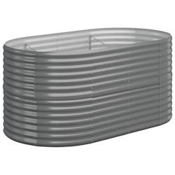 Helloshop26 - Jardinière bac lit surélevé plantes fleurs terrasse jardin de jardin acier enduit de poudre 152 x 80 x 68 cm gris 02_0039586 - gris a