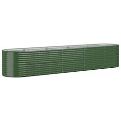 Helloshop26 - Jardinière bac lit surélevé plantes fleurs terrasse jardin de jardin acier enduit de poudre 368 x 80 x 68 cm vert 02_0039645 - vert a