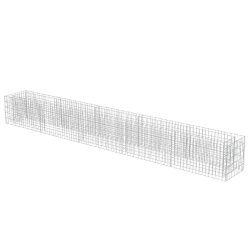 Helloshop26 - Jardinière lit surélevé plantes fleurs jardin à gabion acier galvanisé 450 x 50 x 50 cm 02_0001302 - acier 3000076721530