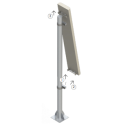Décroche antenne - Système de réglage d'azimut pour mâts Ø60 à Ø139