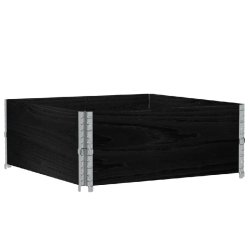 Helloshop26 - Jardinière bac lit surélevé plantes fleurs terrasse jardin 100 x 100 cm bois massif de pin noir 02_0037248 02_0037248 - noir métal 3