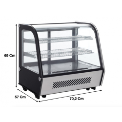 Vitrine réfrigérée de comptoir 120 L - double vitrage - refroidissement ventilé - RTW120B