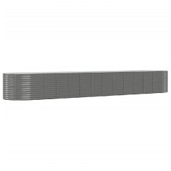 Helloshop26 - Jardinière bac lit surélevé plantes fleurs terrasse jardin de jardin 554 x 100 x 68cm acier enduit de poudre gris 02_0039458 02_00394
