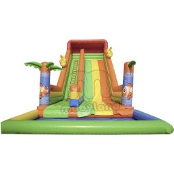 Toboggan aquatique Arc-en-ciel - Structure gonflable avec piscine intégrée - Dimensions géantes 9x4,5x6m - Norme CE EN 14960