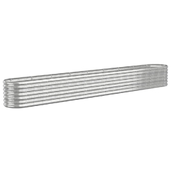 Helloshop26 - Jardinière bac lit surélevé plantes fleurs terrasse jardin de jardin acier enduit de poudre argenté Argent 02_0039714 - argenté aci