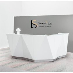 Banque d'accueil d'angle Alpa - MDD - Gris brillant