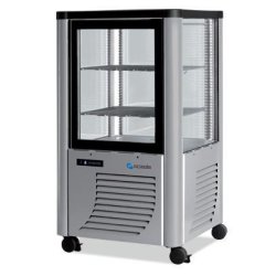 Vitrine réfrigérée positive 4 faces vitrées 230 litres fixe / grilles chromées 1 porte - 230FLEDT