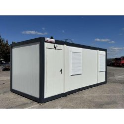 Bureau de chantier monobloc 17 m² avec volets roulants - robuste et prêt à l'emploi