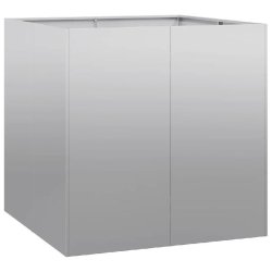 Helloshop26 - Jardinière carrée design moderne 80 x 80 x 80 cm idéale pour extérieur jardin balcon en acier galvanisé gris - gris acier 3000236981651