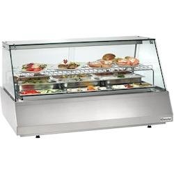 Bartscher Vitrine inox réfrigérée 3 x GN 1/1, verre plié, 2 portes coulissantes, 460 W - 230 V - MONO - 406056