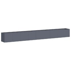 Helloshop26 - Jardinière moderne pour extérieur 360 x 40 x 40 cm avec fond ouvert design élégant en acier laminé à froid anthracite 02_0051487 0