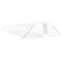 Helloshop26 - Serre tente abri plante fleur légumes avec cadre en acier 100 m² 20 x 5 x 2,3 m blanc 02_0044529 - blanc acier 3000220207514