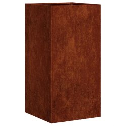 Helloshop26 - Jardinière en acier résistant aux intempéries fond ouvert 40 x 40 x 80 cm pour jardin terrasse décorative en rouillé 02_0051497 02_