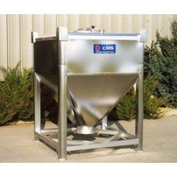 Conteneur en aluminium ou acier inoxydable - Eurobin type E.V - rectangulaire avec pente moyenne