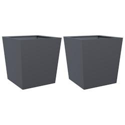Helloshop26 - Jardinière bac lit surélevé plantes fleurs jardin terrasses lot de 2 50 x 50 x 50 cm acier anthracite 02_0038988 02_0038988 - acier 3