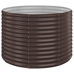 Helloshop26 - Jardinière bac lit surélevé plantes fleurs terrasse jardin de jardin acier enduit de poudre marron 02_0039553 - marron acier 30002185