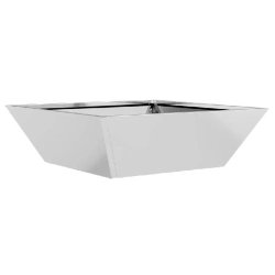 Helloshop26 - Cache-pot de jardin trapézoïdal moderne design minimaliste 50 x 50 x 15 cm en acier galvanisé argent - métal 3000237394238