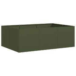 Helloshop26 - Jardinière rectangulaire extérieure moderne fond ouvert 120 x 80 x 40 cm en acier vert olive 02_0051532 02_0051532 - vert acier 300023