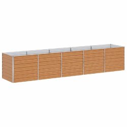 Helloshop26 - Jardinière surélevée industrielle chic extérieur 400 x 80 x 77 cm en acier galvanisé marron clair 02_0059027 - marron acier 3000240