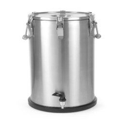 HENDI Conteneur isotherme portable – avec robinet, Profi Line, 35L, Argent, ⌀330x(H)570mm - argenté 710326
