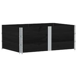 Helloshop26 - Jardinière bac lit surélevé plantes fleurs terrasse jardin 150 x 100 cm bois massif de pin noir 02_0037425 02_0037425 - noir métal 3
