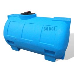 Réservoir eau de pluie PE type CHO 3000L bleu - stockage 3000 litres - polyéthylène