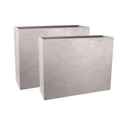 EDA Jardinière rectangulaire volcania apparence pierre 63l-lot de 2 - BEIGE - beige 0733968141460
