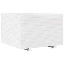 Helloshop26 - Jardinière bac lit surélevé plantes fleurs terrasse jardin 70 x 70 x 49,5 cm bois de pin massif blanc 02_0037826 - blanc Bois massif