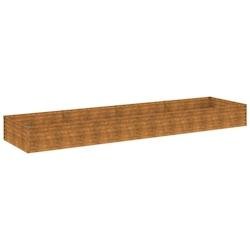 Helloshop26 - Jardinière bac lit surélevé plantes fleurs terrasse jardin de jardin 387 x 100 x 36 cm acier corten marron 02_0039444 - marron métal