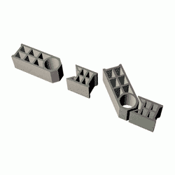 Blocs en béton - angles 135° - ajustables avec poteau d'angle cylindrique