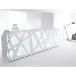 Banque d'accueil rétro-éclairée ZIG ZAG - design innovant avec LED programmable et modules PMR
