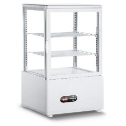 Gasfrit – Vitrine réfrigérée d’exposition à 4 côtés en verre, 58 litres - blanc plastique ft-58lb