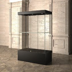 Vitrine Museum Bois colonne 120x60xH200cm - livrée pré-montée - noir