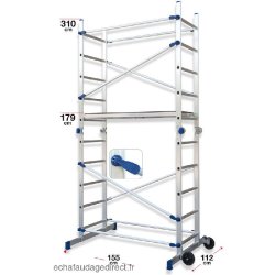 Échafaudage domestique pliable - 3.78m hauteur de travail maximale