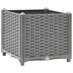 Helloshop26 - Jardinière bac lit surélevé plantes fleurs terrasse jardin 40 x 40 x 38 cm polypropylène gris 02_0039226 - gris 3000218446314