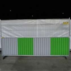 Barrière de chantier mixte ID PROTECH 3.5m x 2m – partie pleine et grillagée