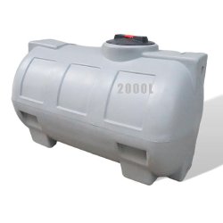 Réservoir eau de pluie PE type CHO 2000L - Gris - Polyéthylène - Non enterrable