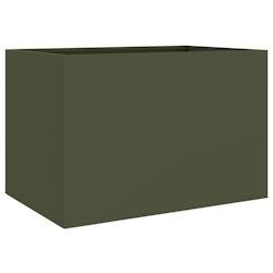 Helloshop26 - Jardinière bac lit surélevé plantes fleurs terrasse jardin olive 62 x 40 x 39 cm acier vert 02_0038706 - vert acier 3000217932634