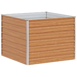 Helloshop26 - Jardinière surélevée en acier galvanisé design industriel chic 100 x 100 x 77 cm facile à entretenir en acier marron 02_0059010 - m