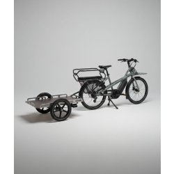 Vélo cargo Jean Fourche et remorque utilitaire