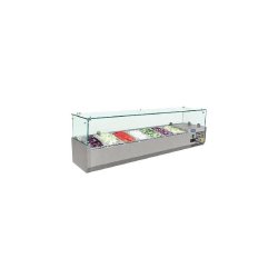 Vitrine inox réfrigérée à ingrédients 7 x GN 1/4 (P)100 mm, 150 W, 220 V - MONO