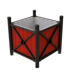 Bac à Palmier Province en acier & bois - 800x800x750 mm - 4 pommeaux au choix