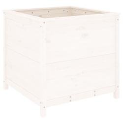 Helloshop26 - Jardinière bac lit surélevé plantes fleurs terrasse jardin 82,5 x 82,5 x 78 cm bois massif de pin blanc 02_0037949 - blanc Bois massi
