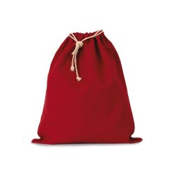 Sac réutilisable en coton à cordon - Réf: KI0747 - Marque: Kimood - Taille XL - Couleur: Black, Cherry Red - 220 g/m²
