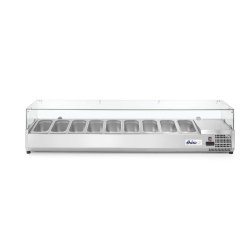 Vitrine réfrigérée avec vitrine en verre trempé 9xgn 1/3 - bac non inclus - 232996