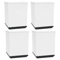 Helloshop26 - Lot de 4 jardinières décoratives modernes balcon jardin 30 x 30 x 37 cm en PP blanc 02_0047407 - blanc 3000234761422