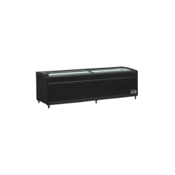 Bac bi-température 2m50 ICEBLACK - ETEF SFI250B avec couvercles vitrés incurvés et éclairage LED