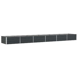 Helloshop26 - Jardinière moderne en acier galvanisé 195 x 100 x 45 cm usage extérieur esthétique durable en anthracite 02_0059251 - acier 30002410