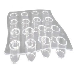 Support pour 16 verrines tubes PS transparent 15,5x15,5x1,6cm - par 2